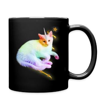 Licorne Unicorn Watercolor Angora Cat - Mug uni - noir - Droite