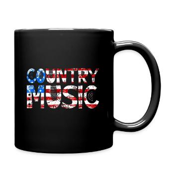 Country Music Retro Vintage Guitar - Full Colour Mug - black - Right