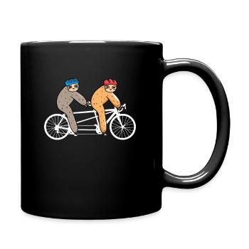 Tandem Bicycle Sloth Cyclist Tandem Bike - Full Colour Mug - black - Right