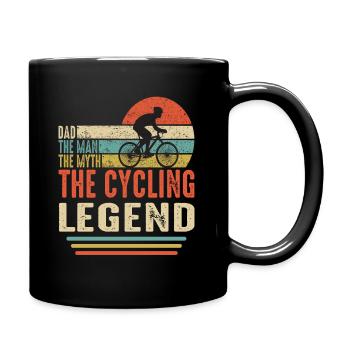 T-shirt vélo pour cyclistes VTT - Mug uni - noir - Droite