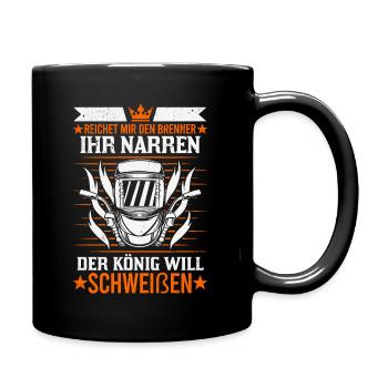 Schweißen König Schweißgerät Schweißermaske - Tasse einfarbig - Schwarz - Rechts
