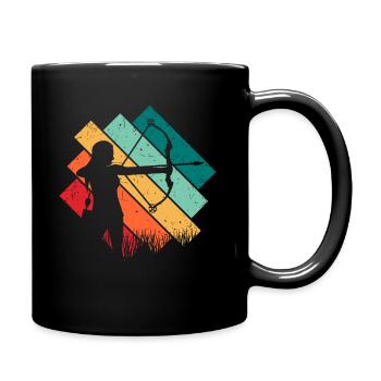 Bogenschießen - Tasse einfarbig - Schwarz - Rechts