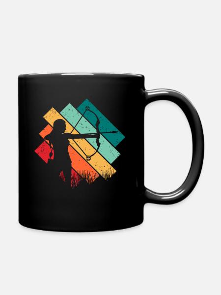 Bogenschießen - Tasse einfarbig - Schwarz