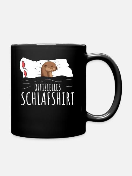 Offizielles Schlafshirt Otter Seeotter - Tasse einfarbig - Schwarz