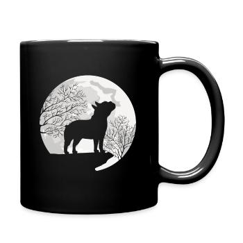French Bulldog Motif with Moon - Full Colour Mug - black - Right