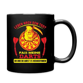 Dart Darts Bullseye Dartspieler Dartboard Geschenk - Tasse einfarbig - Schwarz - Rechts