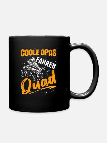 Coole Opas Fahren Quad ATV Quadfahrer Geschenk - Tasse einfarbig - Schwarz