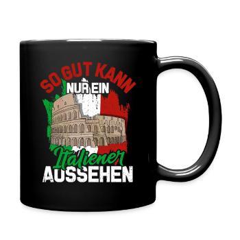 Italien Flagge Mailand Italienisch Geschenk Rom - Tasse einfarbig - Schwarz - Rechts