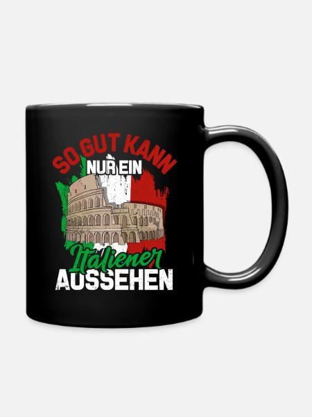 Italien Flagge Mailand Italienisch Geschenk Rom - Tasse einfarbig - Schwarz