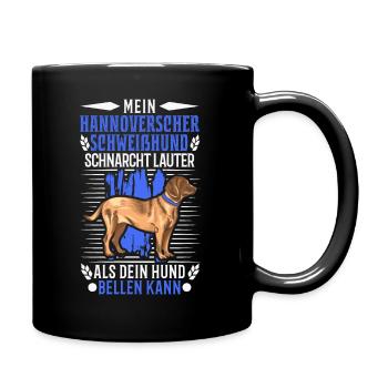 Hannoverscher Schweißhund Schnarchen Schweisshund - Tasse einfarbig - Schwarz - Rechts