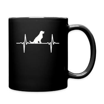 Herzschlag Labrador Retriever Golden Retriever - Tasse einfarbig - Schwarz - Rechts