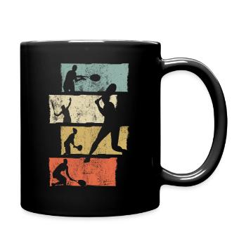 Tennis Tennisspieler Geschenk - Tasse einfarbig - Schwarz - Rechts