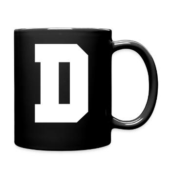 Buchstabe D - Tasse einfarbig - Schwarz - Rechts