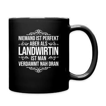 Landwirtin - Tasse einfarbig - Schwarz - Rechts