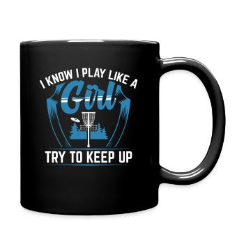 Discgolf Disc Golf | Discgolfspieler Geschenk - Tasse einfarbig - Schwarz - Rechts