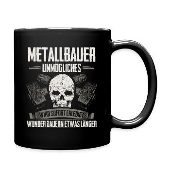 Metallbauer Metallbaumeister Metallbau Geschenk - Tasse einfarbig - Schwarz - Rechts