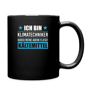Klimatechniker Kältetechniker Kältetechnik - Tasse einfarbig - Schwarz - Rechts