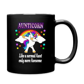 Aunticorn - Aunt Tante Einhorn Dabbing Unicorn - Full Colour Mug - black - Right