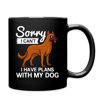 Belge Malinois chien chiot propriétaire amoureux - Mug uni - noir - Droite