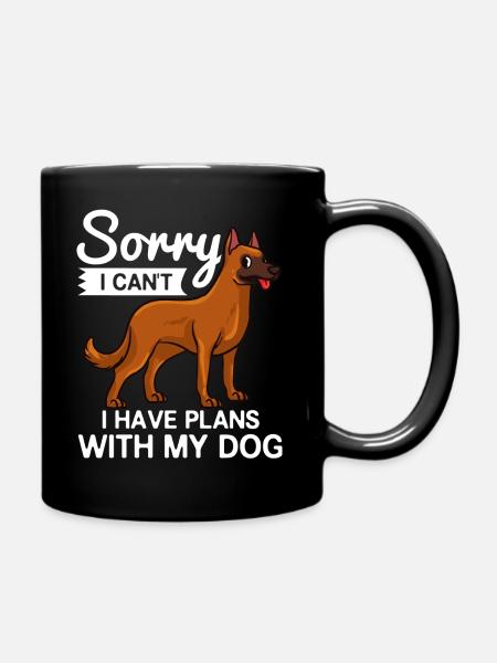 Belge Malinois chien chiot propriétaire amoureux - Mug uni - noir