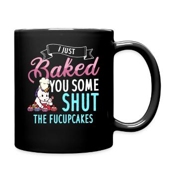 Shut The Fucupcake Einhorn Backen Cupcake - Tasse einfarbig - Schwarz - Rechts