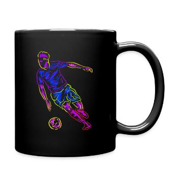 Football Neon Art Art Footballer Football Jersey - Full Colour Mug - black - Right