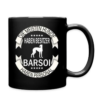 Barsoi Barzala Windhunde Hund Borzoi Hunde - Tasse einfarbig - Schwarz - Rechts