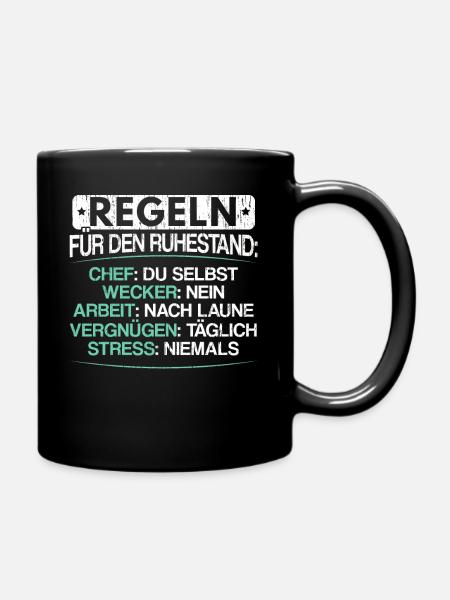 Rente Geschenk Ruhestand Rentner - Tasse einfarbig - Schwarz