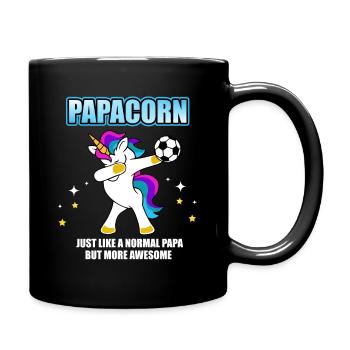 Papacorn - Papa Unicorn Football Dabbing Unicorn - Full Colour Mug - black - Right