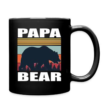 Papa Bear Vatertag Herrentag - Tasse einfarbig - Schwarz - Rechts