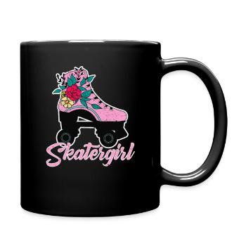 Skatergirl - Roller skate design - Full Colour Mug - black - Right