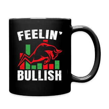 Feeling Bullish Stock Market Trading Day Exchange - Full Colour Mug - black - Right