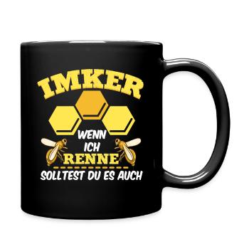 Imker Imkerei Lustiges Geschenk Biene Honig Spruch - Tasse einfarbig - Schwarz - Rechts