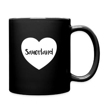 Lustiger Sauerland Spruch als Geschenk! - Tasse einfarbig - Schwarz - Rechts