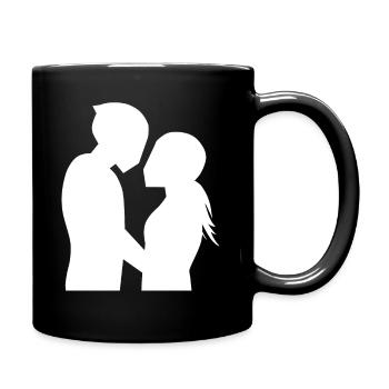 Bikercouple Love Motorcycle Couple Couple Hug - Full Colour Mug - black - Right