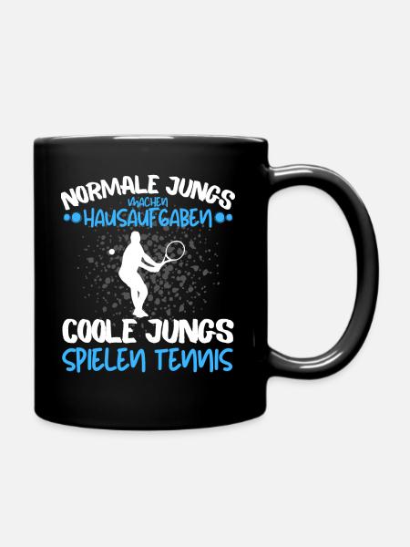 COOLE JUNGS SPIELEN TENNIS! COOLES TENNIS SPRUCH - Tasse einfarbig - Schwarz