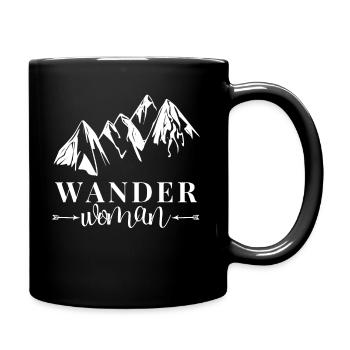 Wander Woman Hiking Women and Hiking - Full Colour Mug - black - Right