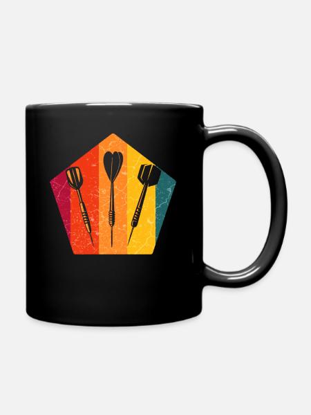 Dartspieler Dartpfeile - Tasse einfarbig - Schwarz