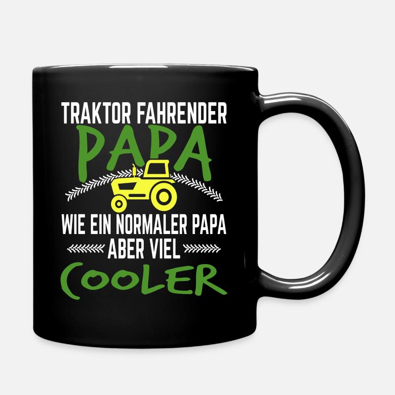 Traktor fahrender Papa Landwirt Geschenk - Tasse einfarbig - Schwarz