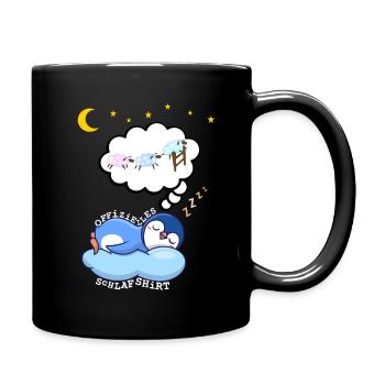 Offizielles Schlafshirt Pinguin Schafe zählen - Tasse einfarbig - Schwarz - Rechts
