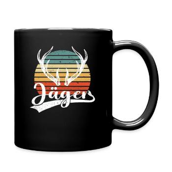 Jäger jagen Hirsche Jagd Hirsch Wildschwein - Tasse einfarbig - Schwarz - Rechts