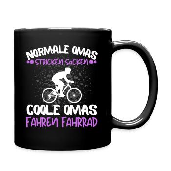 fahrrad geschenk oma geschenkidee radsport bike - Tasse einfarbig - Schwarz - Rechts