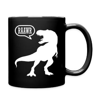 Dino Dinosaurier - Tasse einfarbig - Schwarz - Rechts