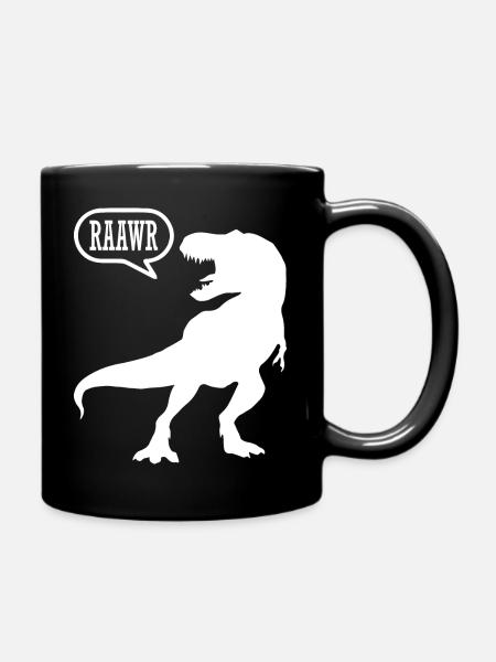 Dino Dinosaurier - Tasse einfarbig - Schwarz