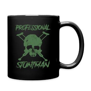 Professional Stuntman Skull with Crutches - Full Colour Mug - black - Right