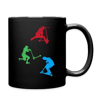 Scooter Fahrer Freestyle Scooter Stuntscooter - Tasse einfarbig - Schwarz - Rechts