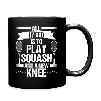 Squashspieler Ball Sport Squashschläger - Tasse einfarbig - Schwarz - Rechts