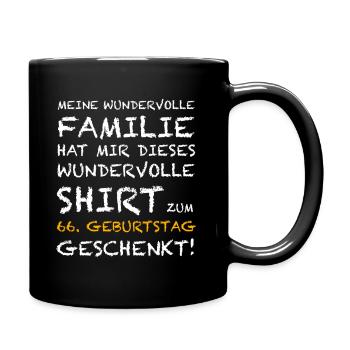 Das Shirt zum 66. Geburtstag - Tasse einfarbig - Schwarz - Rechts