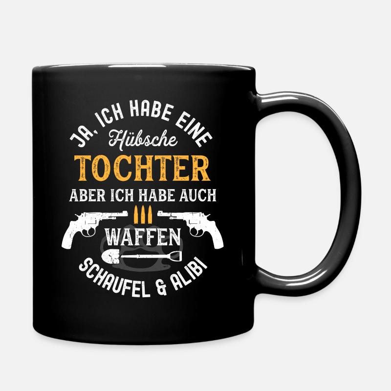 Vater Tochter - Tasse einfarbig - Schwarz