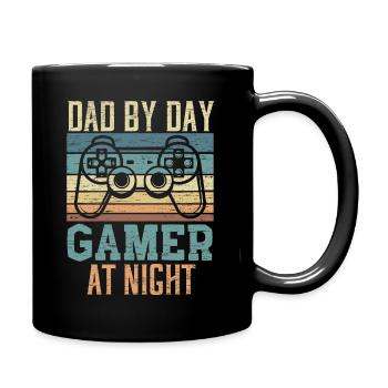 Dad By Day Gamer At Night Jeu Vidéo Pères Day - Mug uni - noir - Droite